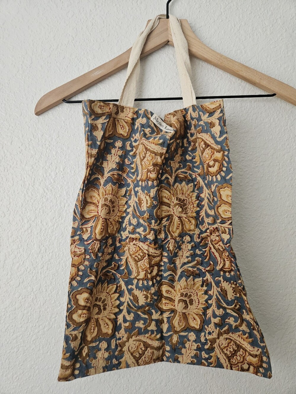 Megan lane bohemian cotton vintage floral mini tote bag